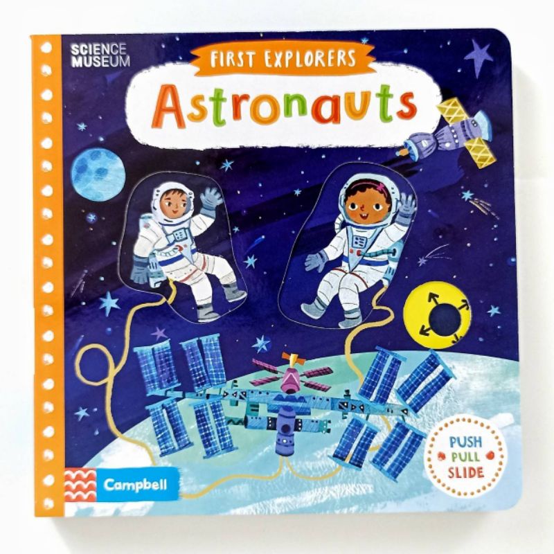 Campbell First Explorers Astronauts Push Pull Slide Board Book