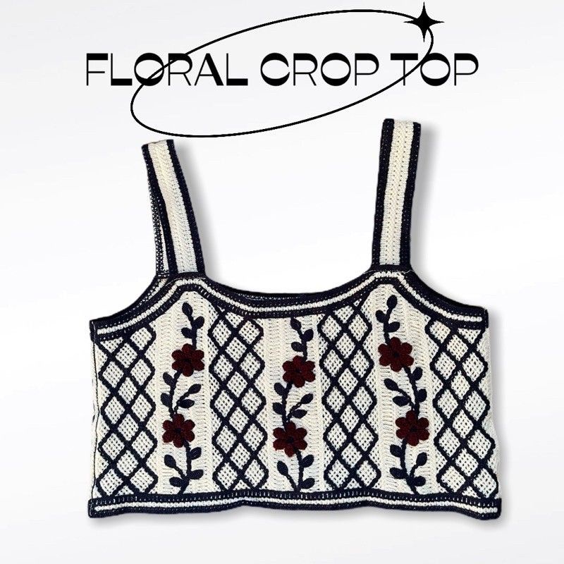 (New) Floral crop top #plsme.bkk