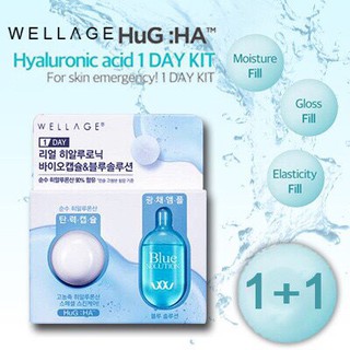 Wellage Real Hyaluronic BIO Capsule Blue Solution 1 Day Kitเซรั่มแคปซูล เซรั่มบำรุงผิวเข้มข้นเห็นผลใน 7 วัน **ของแท้