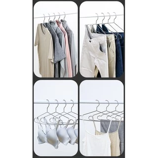 ไม้แขวนเสื้อสแตนเลส 304แท้ ไม้แขวนเสื้อ หนา3.2mm แพ็ค10ชิ้น ไม้แขวนผ้า ไม้แขวน แข็งแรง ไม้แขวนเหล็ก No.C011045