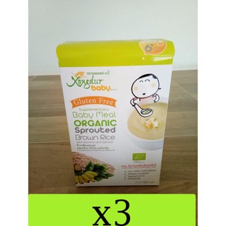 ข้าวกล้องงอกบดออร์แกนิคผสมกล้วยผักโขม สำหรับเด็ก (3 กล่อง) 6 ซอง x 20 g.