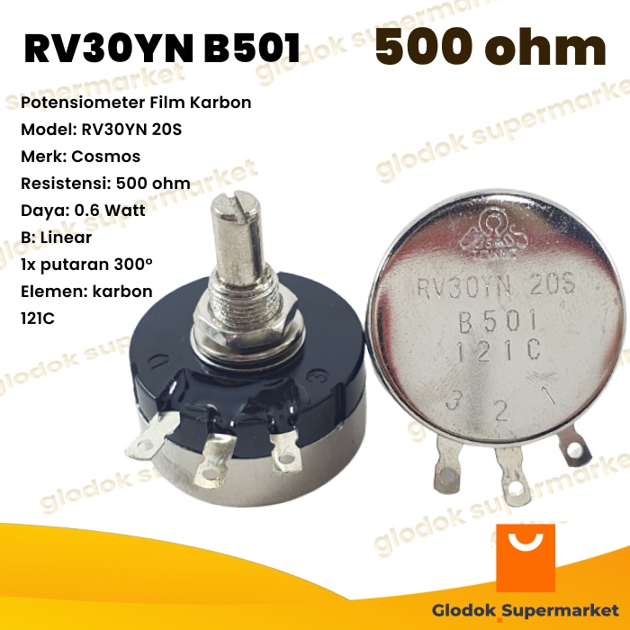 Cosmos RV30 500 โอห์ม Potentiometer RV30YN 20S B501