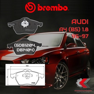 ผ้าเบรคหน้า BREMBO Audi A4 B5 (1.8) ปี 95-97 (P85036B)