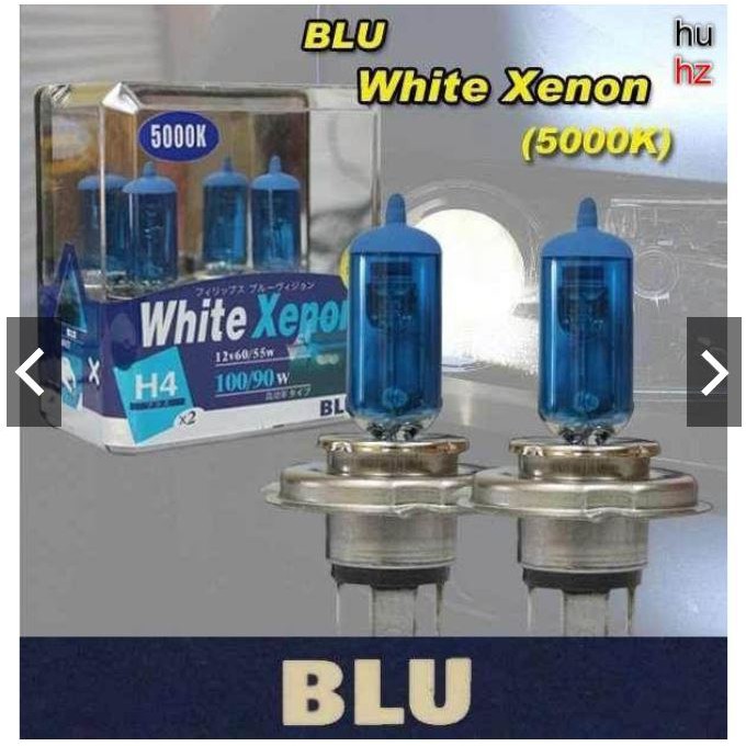 BLU H4 12V 55W S/WHITE BULB (5000K)