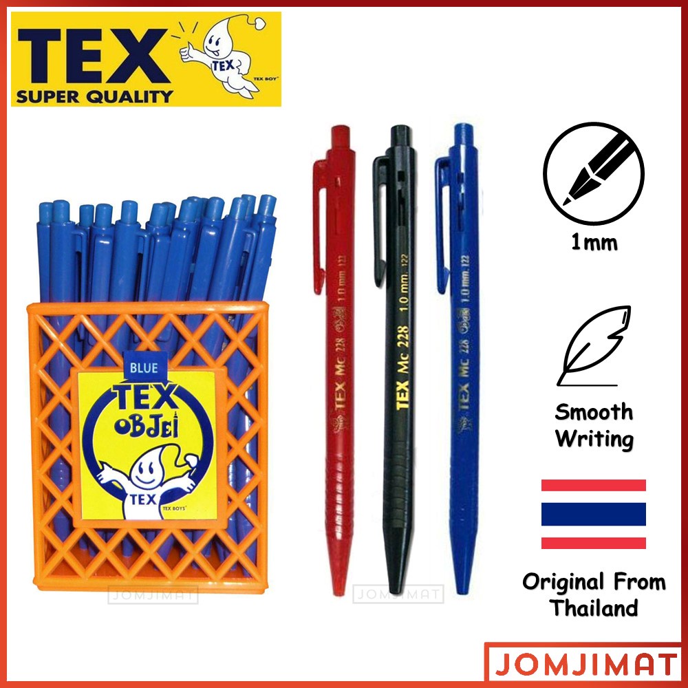 Tex Ball Pen 1.0mm Mc228 Ballpoint / ปากกา Mata Bola / นักเรียนปากกาเจล School Office เครื่องเขียน /