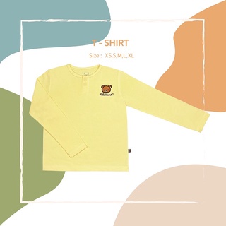 เสื้อยืดแขนยาวเด็ก Rilakkuma ลิขสิทธิ์แท้ 100% สีพื้น ปักหมี