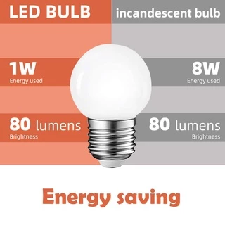 หลอดไฟ LED E27 1W 2W 3W G45 PC พลาสติก 220V สีขาวอบอุ่น ประหยัดพลังงาน 6 แพ็ค
