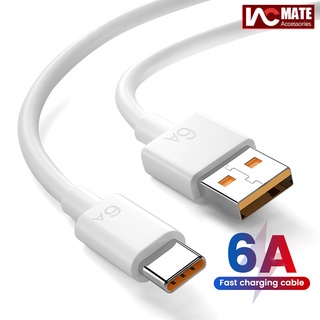 สายชาร์จ USB Type C 6A 65W ชาร์จเร็ว สําหรับ Huawei Xiaomi OPPO