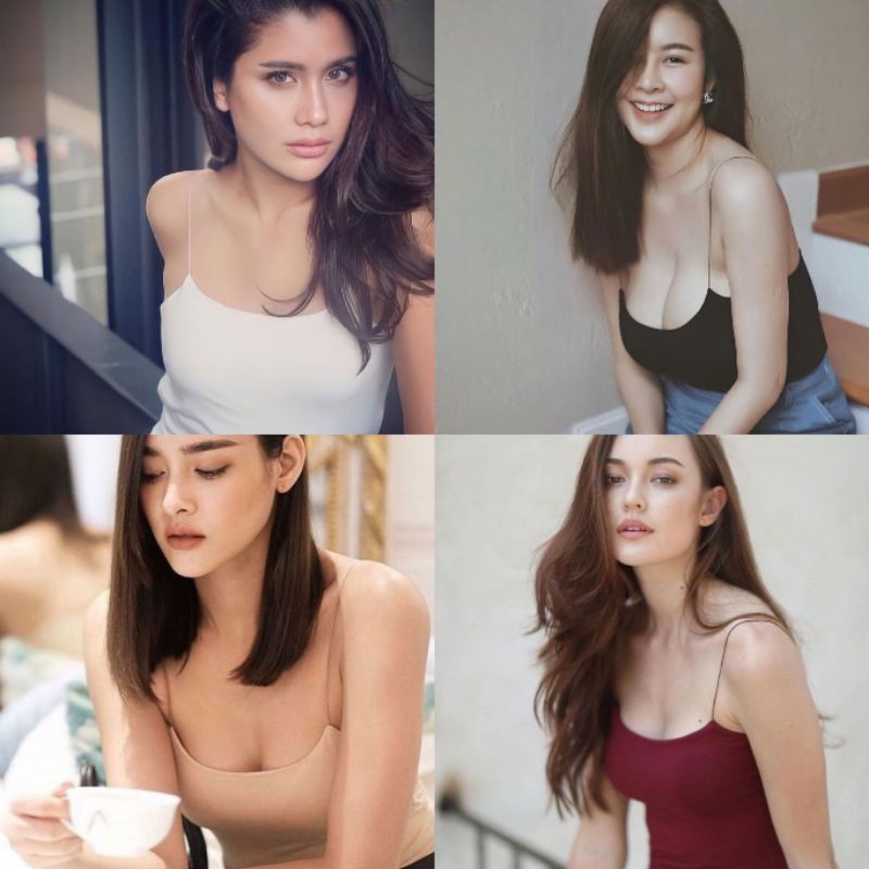 MesubShop สายเดี่ยว คอยู สายสปาเก็ตตี้ ผ้าหนา ตามแบบฉบับคุณยิปซีจ้า เสื้อสายเดี่ยว ครอปสายเดี่ยว #10 10