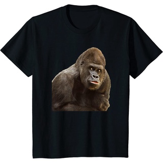 เสื้อยืดอินเทรนด์ผู้ชายอินเทรนด์ผู้หญิงGorilla เสื้อยืด ผ้าฝ้ายแท้ พิมพ์ลายสัตว์สัตว์ป่า คุณภาพสูงS-3XL