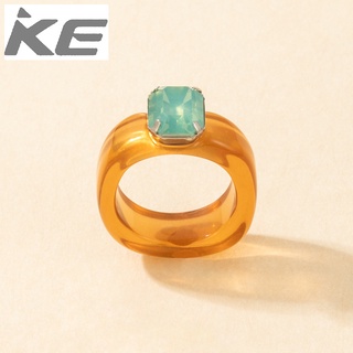 Japanese and Korean simple transparent acrylic resin ring female French creative diamond ring