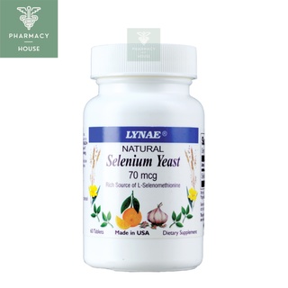 Lynae selenium yeast 70mcg 60 tablets  ซีลีเนียม ยีสต์ เสริมการต้านอนุมูลอิสระ