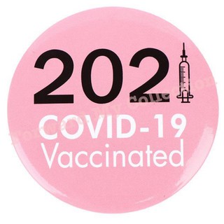 [พร้อมส่ง] เข็มกลัดฉีดวัคซีนโควิด 19 แล้ว สีชมพู, 2021 Covid-19 Vaccinated Pin, เข็มกลัดฉีดวัคซีนแล้ว, เข็มกลัดโควิด 19