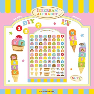 Icecream Alphabet Sticker สติ๊กเกอร์ตัวอักษร 🍦