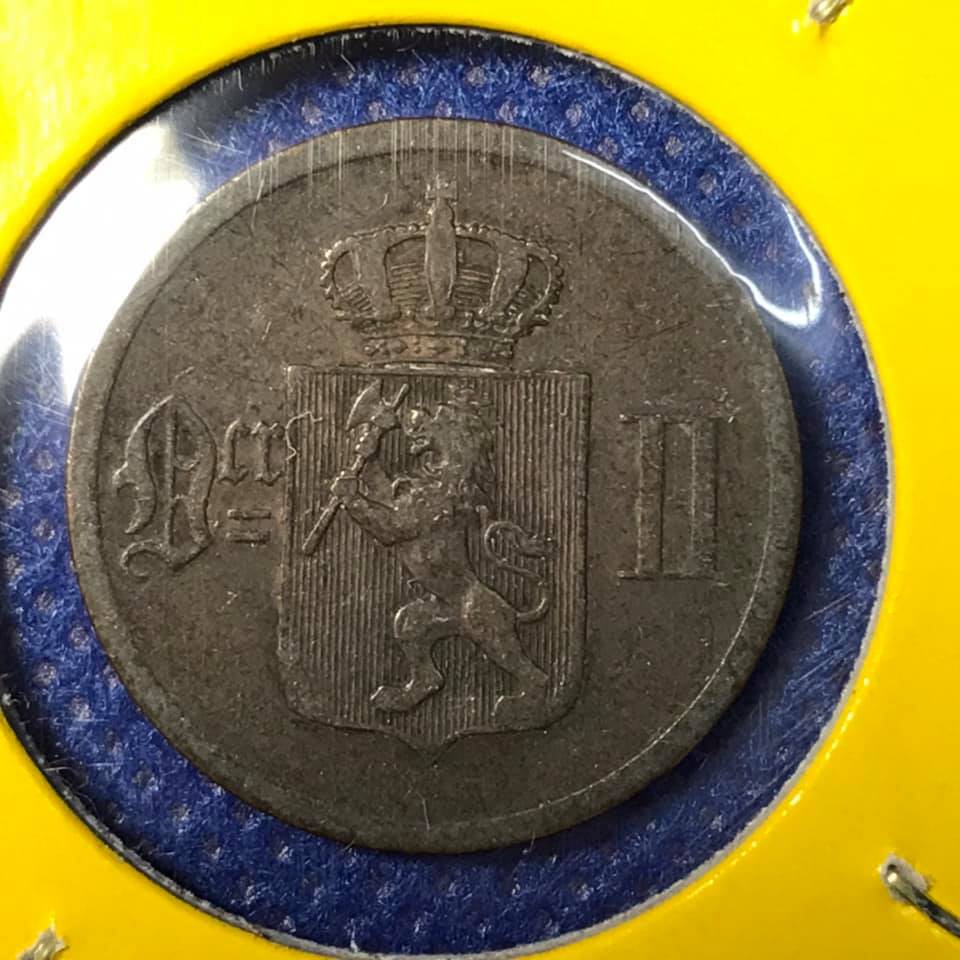 เหรียญรหัส14281 ปี1884 นอร์เวย์ 2 ORE เหรียญต่างประเทศ เหรียญหายาก น่าสะสม