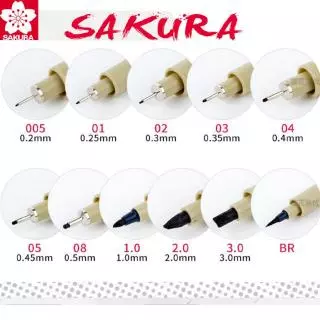 (พร้อมส่ง) ปากกามาร์กเกอร์ Sakura Pigma Micron 12 ขนาด สําหรับวาดภาพ