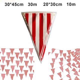 RAINBBWW~1Set 10 30M Red  White Striped Pennant Carnival Theme Party Flags Decorations rcmWcxQ IGScQwnX bJVtLv Vdoywsf YAJLXdKa#Ready Stock