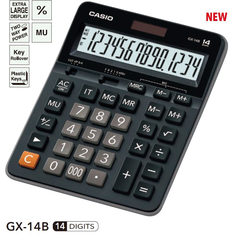 เครื่องคิดเลข CASIO GX-14B 14หลัก (ของแท้ รับประกัน 2 ปี)