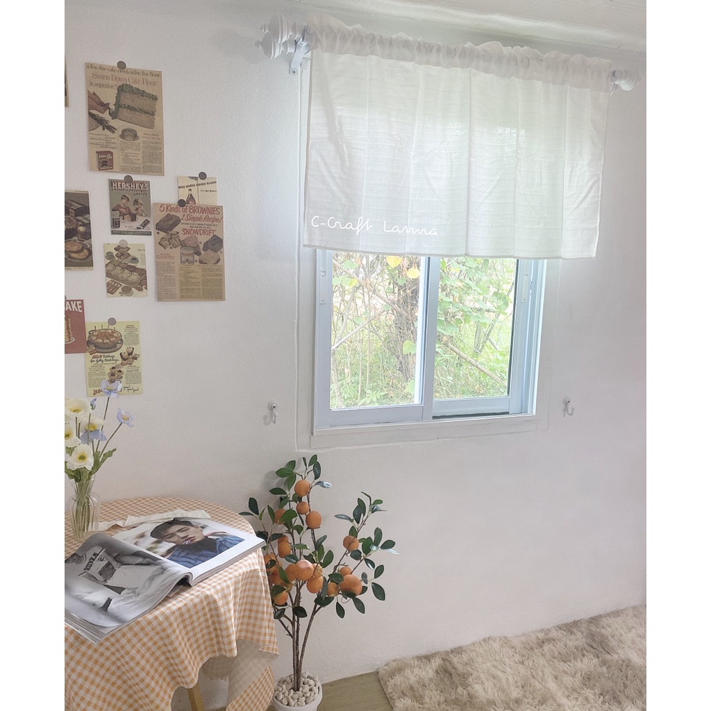 แนะนำ ผ้าม่าน ผ้าม่านผ้าฝ้ายสีขาว ผ้าหนาเรียบ ขนาด110x60cm สไตล์มินิมอล CMS60 ราคาพิเศษ มีเก็บเงินปลายทาง