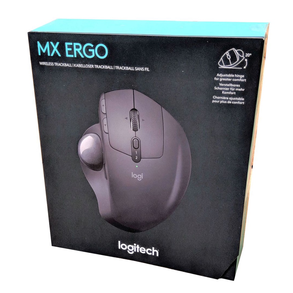 Logitech MX Ergo Advanced Wireless Trackball Mouse with Tilt Plate ( Black )
