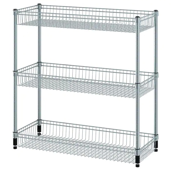 ชั้นวาง OMAR Shelving unit with 3 baskets galvanised92x36x94 cm อูมาร์ ชั้นวางของ 3 ชั้น กัลวาไนซ์