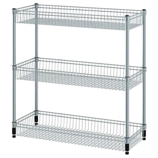 ชั้นวาง OMAR Shelving unit with 3 baskets galvanised92x36x94 cm อูมาร์ ชั้นวางของ 3 ชั้น กัลวาไนซ์