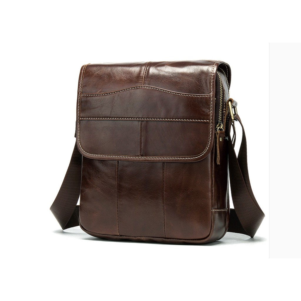 กระเป๋าสะพายหนังเเท้   กระเป๋าหนังเเท้ หนังแท้ 100%  Messenger Bag（ร้านนี้ของแท้）YB01