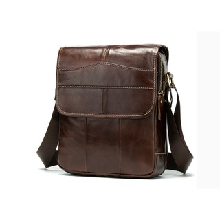 กระเป๋าสะพายหนังเเท้   กระเป๋าหนังเเท้ หนังแท้ 100%  Messenger Bag（ร้านนี้ของแท้）