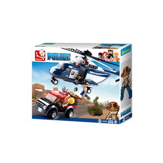 ProudNada Toys ตัวต่อเลโก้รถ เฮริคอปเตอร์ตำรวจ Sluban POLICE 285 PCS B0656