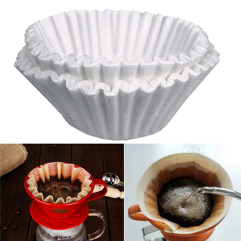 ใหม่ 50 ชิ้น/ชุด กระดาษกรองกาแฟ สำหรับเครื่องชงกาแฟแบบใช้ครั้งเดียว