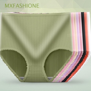 Mxfashione กางเกงชั้นใน ผ้าฝ้าย เอวสูง ยืดหยุ่น ระบายอากาศ ใส่สบาย เป็นมิตรกับผิว ป้องกันแบคทีเรีย หลากสี สําหรับผู้หญิง