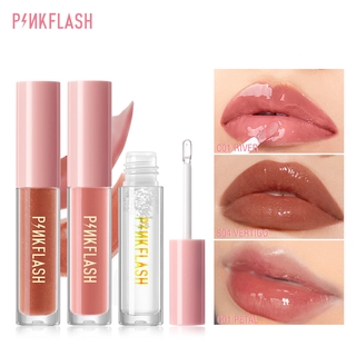 PINKFLASH Jelly Transparent Nourish Lipstik Glow Shimmer Glossy All-Day Glitter Lip Gloss