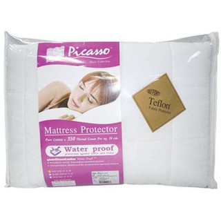 Apron MATTRESS PAD FLAT 6FT PICASSO WHITE Bedding Bedroom bedding ผ้ารองกันเปื้อน ผ้ารองกันเปื้อน KING SIZE PICASSO ไม่ร