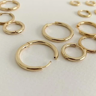 A.piece ต่างหูห่วง waterproof [stainless steel] Basic Hoop