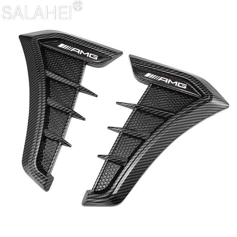 2PCS รถภายนอกด้านข้าง Fender สติกเกอร์สัญลักษณ์ Decal ดัดแปลงสําหรับ Mercedes-Benz AMG W203 CLA W204 W205 W213 W211 GLB C260 อุปกรณ์เสริม