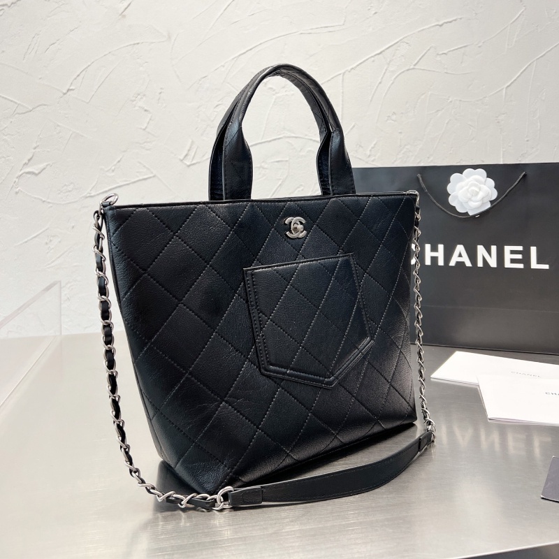 Chanel Vintage Tote Bag กระเป๋าถือสตรีแฟชั่นกระเป๋าสะพายไหล่คลาสสิก