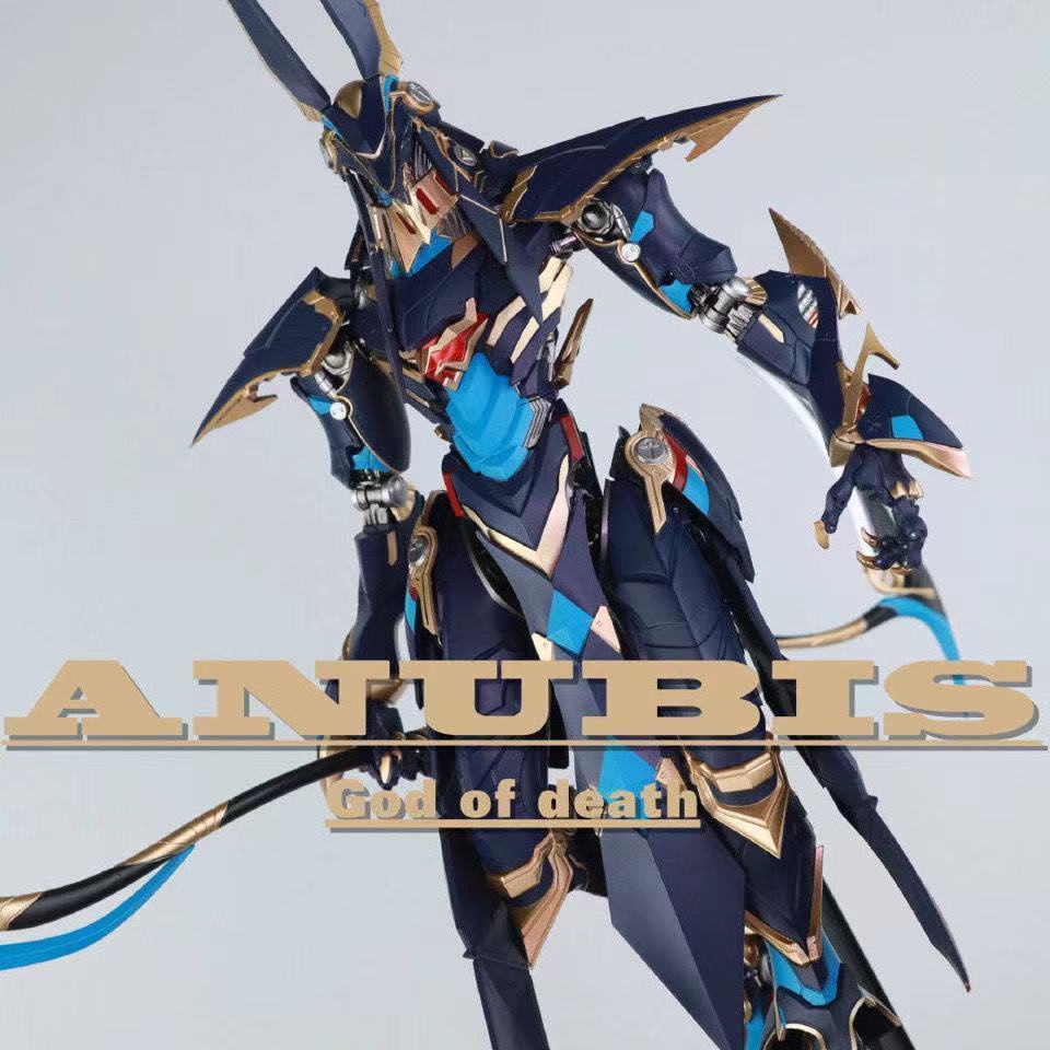 Mecha Gods MG-01 Death God Anubis โครงกระดูกโลหะผสมสําเร็จรูปพร้อมแสง 30 ซม.