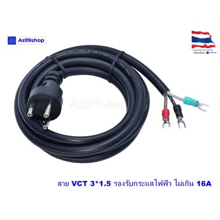 สายหล่อปลั๊กไฟ 220V VCT ขนาด 3 x 1.5 mm ยาว 2 เมตร