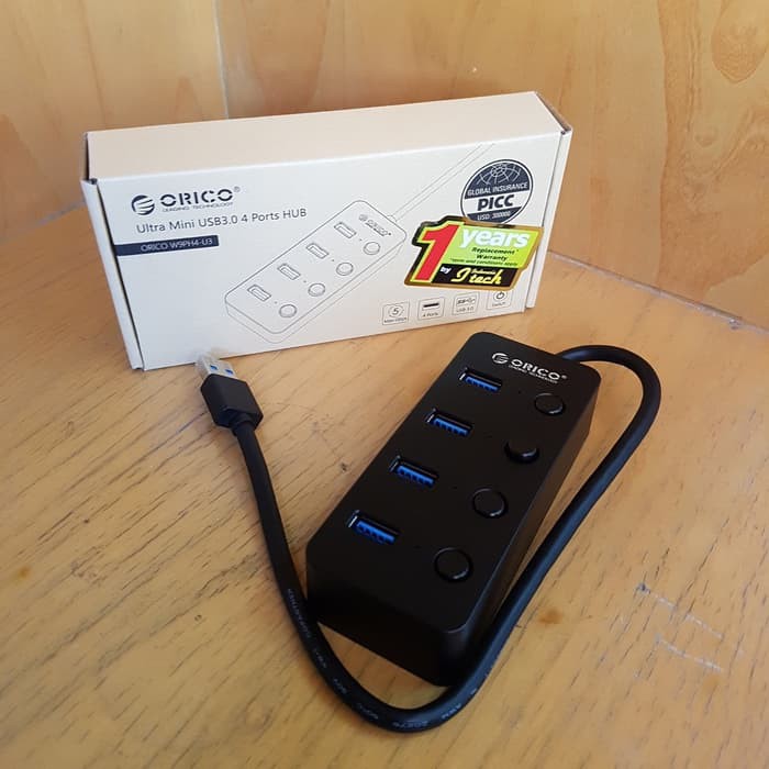 Orico W9PH4-U3 Ultra Mini USB 3.0 4 พอร์ต USB ความเร็วสูงพิเศษในการปิด