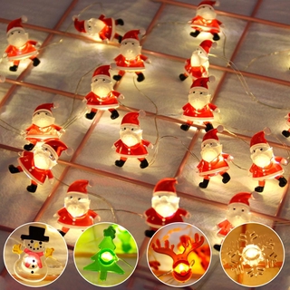 โคมไฟเชือกสตริง 20 Led รูปซานต้าคลอสสําหรับตกแต่งต้นคริสต์มาส