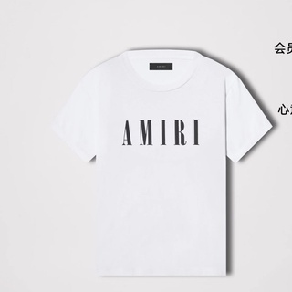 Amiri เสื้อคอกลม แขนสั้น ผ้าฝ้าย พิมพ์ลาย ทรงหลวม เข้ากับทุกการแต่งกาย แฟชั่น