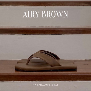 AIRY BROWN 🚶🏻‍♂️ (NATSEP9 ลดทันที 45.- เมื่อช้อปครบ 300.-) รองเท้าแฟชั่นผู้ชาย ใส่สบาย พื้นนุ่ม🎉