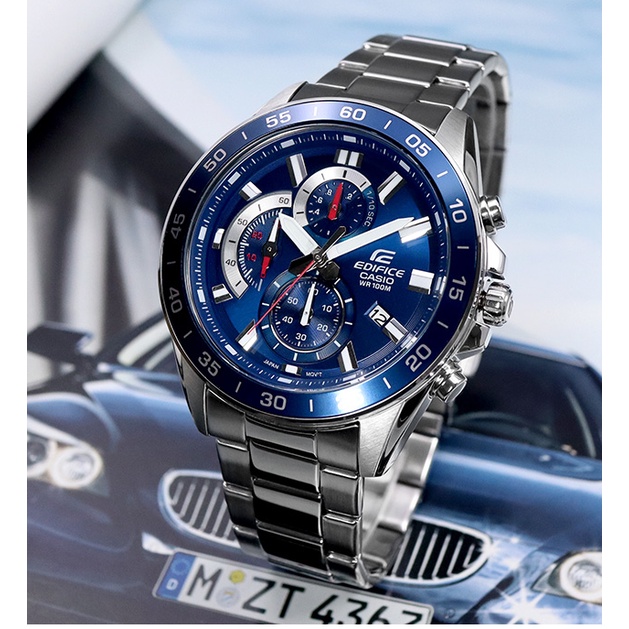 Casio Edifice Chronograph นาฬิกาข้อมือผู้ชาย สายแสตนเลส รุ่น EFV-550D-2A ของแท้ 100% ประกัน CMG 1 ปีเต็ม