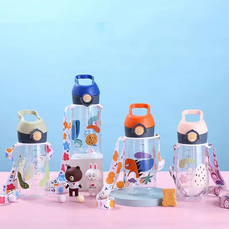 กระติกน้ำเด็กนำเข้า วัสดุ Tritan กระติกน้ำเด็กสะพายเด็กไปโรงเรียน - รูปที่ 2