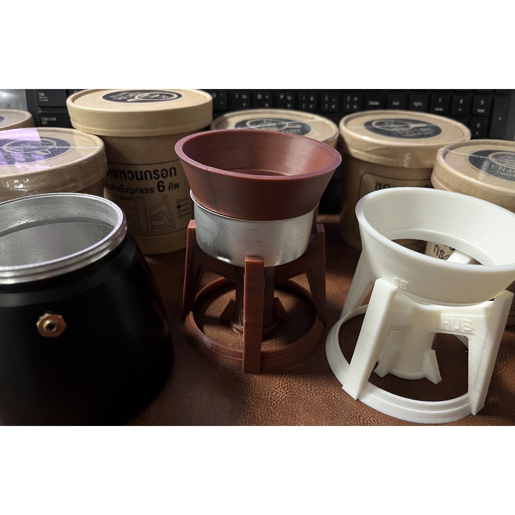Dosing Funel 6cup แหวนกรอกกาแฟ สำหรับ Mokapot 6คัพ สำหรับหม้อลุง และหม้อจีน - รูปที่ 2