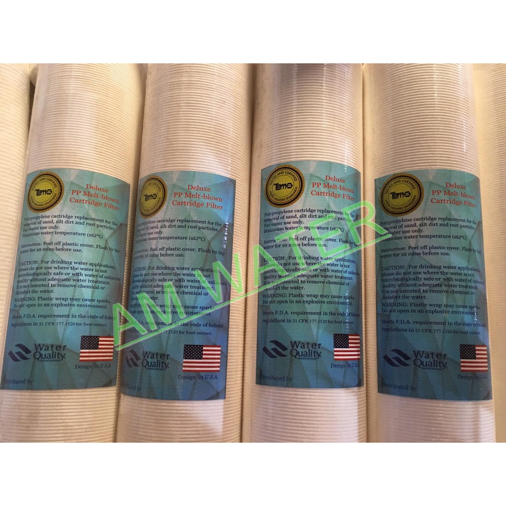 ไส้กรองน้ำพีพี PP ขนาด 10 นิ้ว 1 และ 5 ไมครอน (Tema) แบบมีร่อง