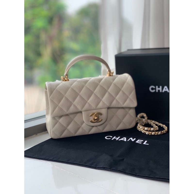 Chanel Flap Bag Mini8 Top Handle Gold hardware