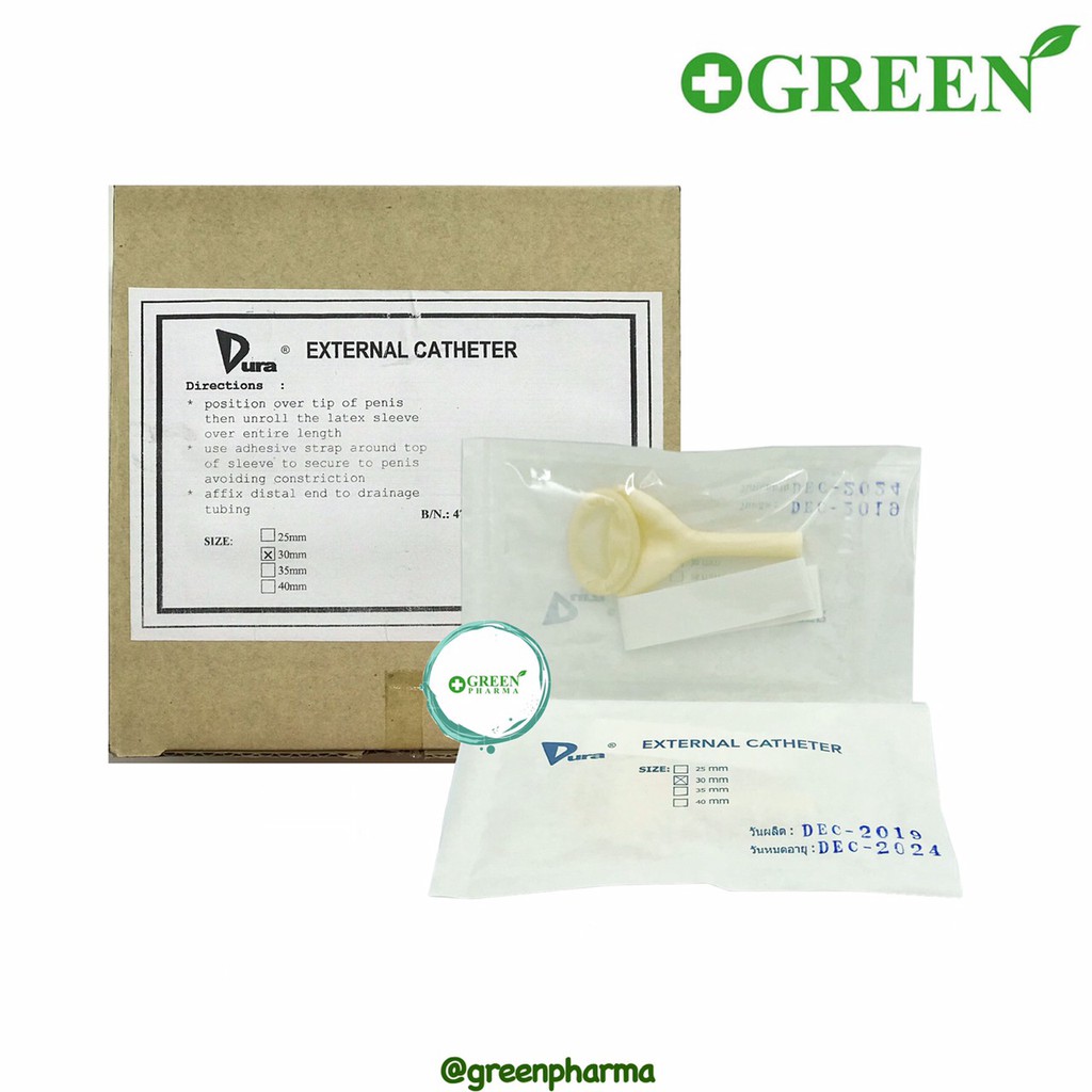 (ยกกล่อง 50 ชิ้น) ถุงยาง ผู้ป่วย External Cather ยี่ห้อ Dura Condom ใช้ต่อกับ ถุงปัสสาวะ