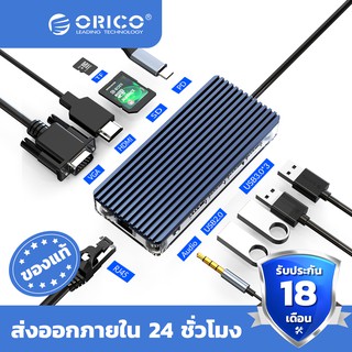 ราคาORICO USB C HUB Dual Type C to Multi USB 3.0 HDMI TF/SD 60W PD Charging Adapter Thunderbolt 3 Dock USB Splitter - WB-11P