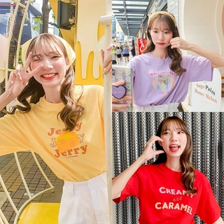 ลด20%ใส่โค้ด WMSQJW เสื้อยืดผ้าคัทตอล สไตล์เกาหลี มีหลายสีหลายลาย เสื้อน่ารัก เสื้อผู้หญิง เสื้อน่ารัก แฟชั่น เสื